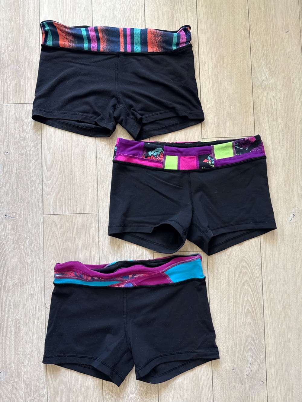 Set of 3 ivivva by Lululemon Rhythmic Shorts Reversible Black Girls Size 14
